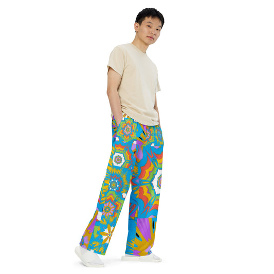 All-over print unisex wide-leg pants