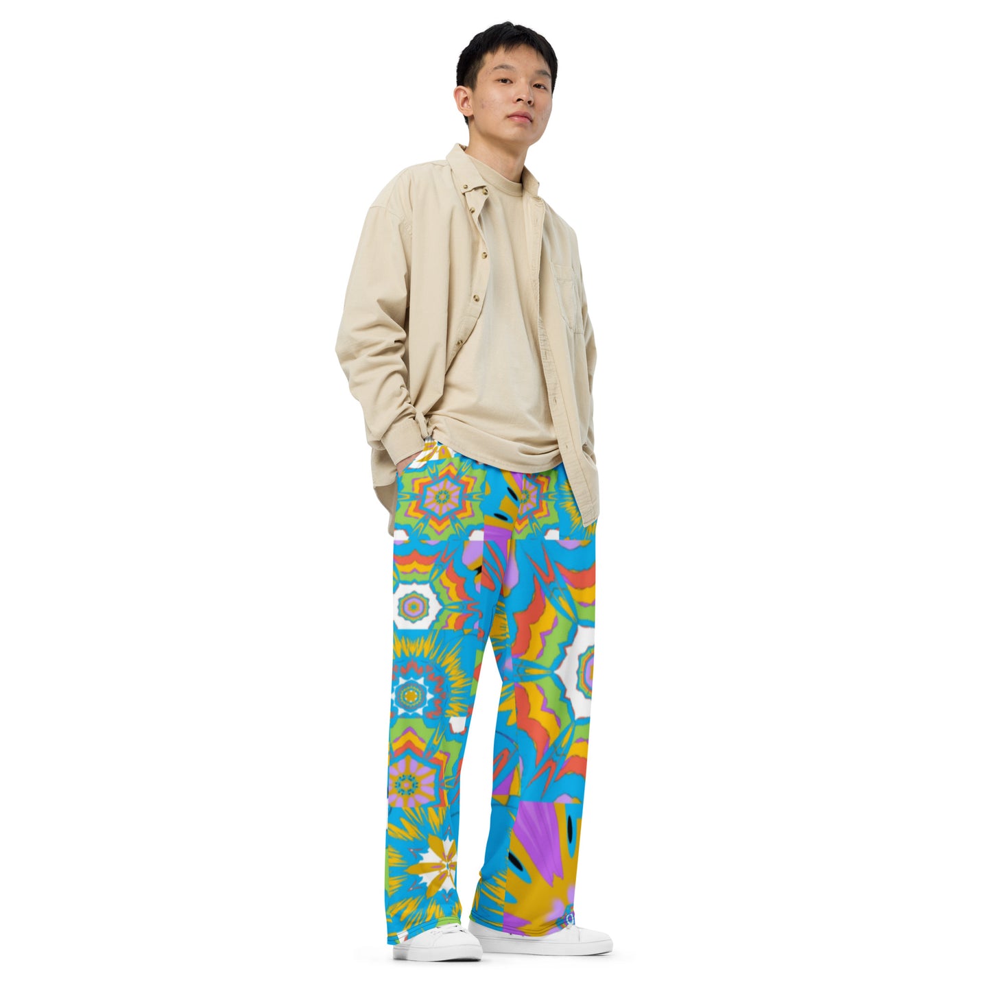 All-over print unisex wide-leg pants