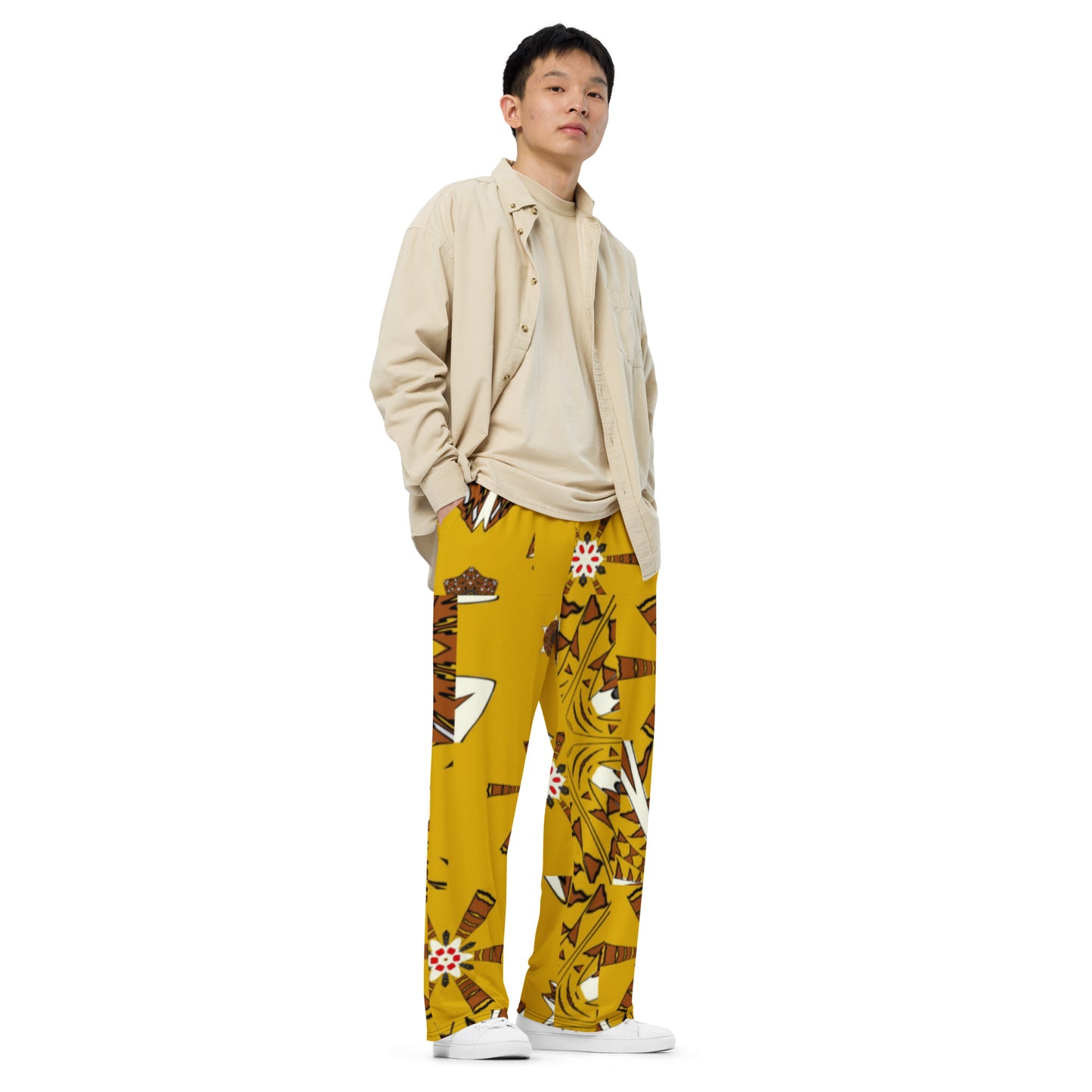 All-over print unisex wide-leg pants