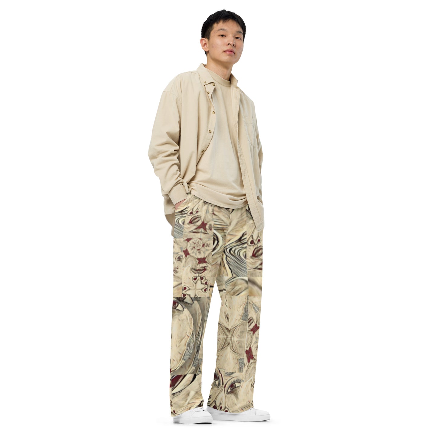 All-over print unisex wide-leg pants