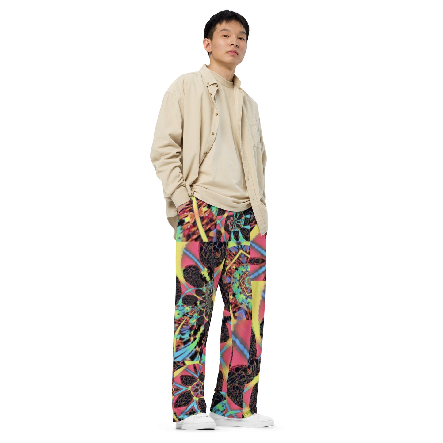 All-over print unisex wide-leg pants