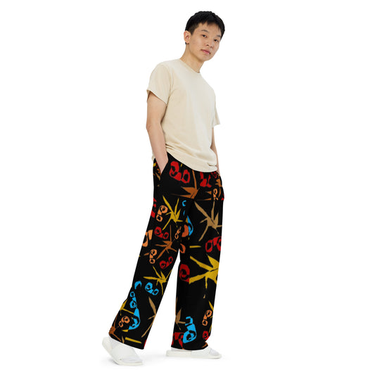 All-over print unisex wide-leg pants