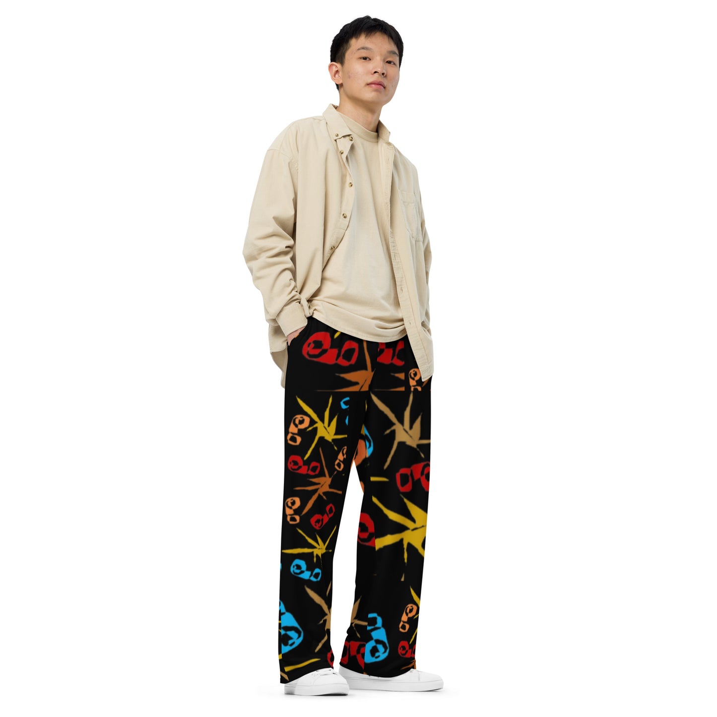 All-over print unisex wide-leg pants