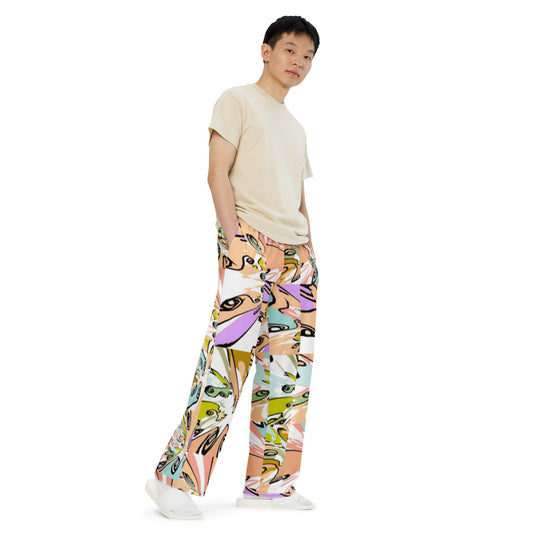 All-over print unisex wide-leg pants