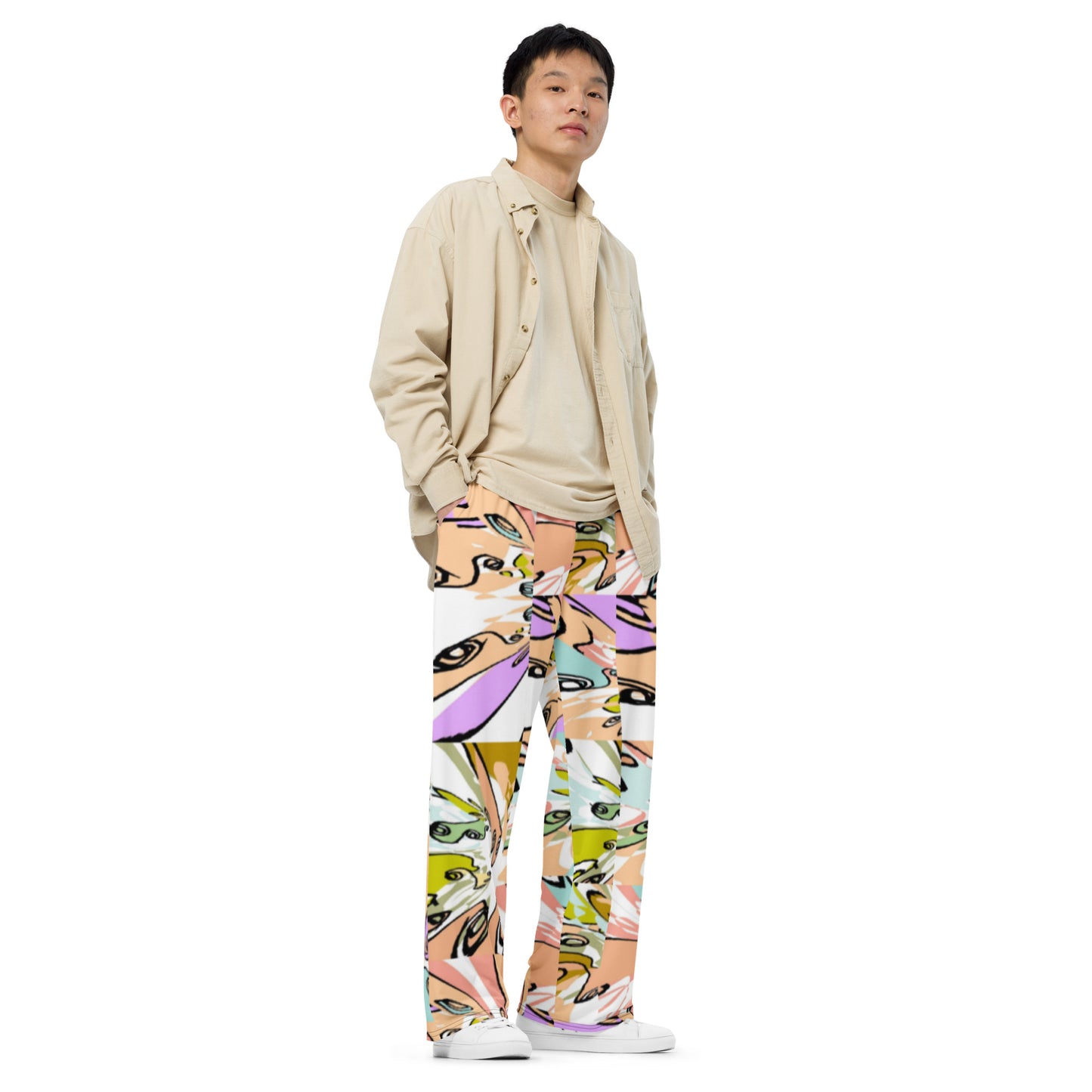 All-over print unisex wide-leg pants