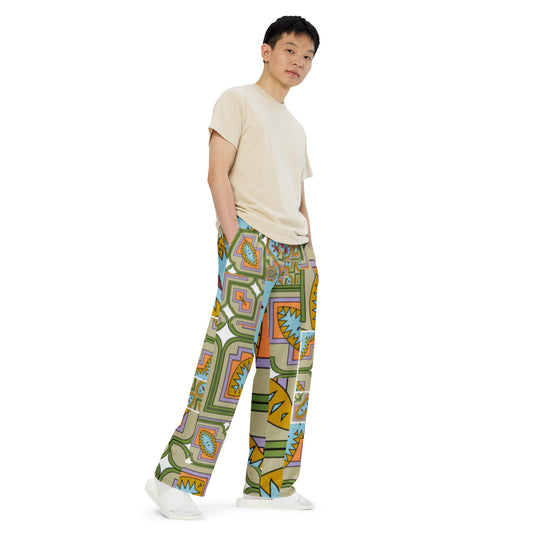 All-over print unisex wide-leg pants