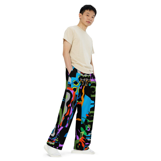 All-over print unisex wide-leg pants