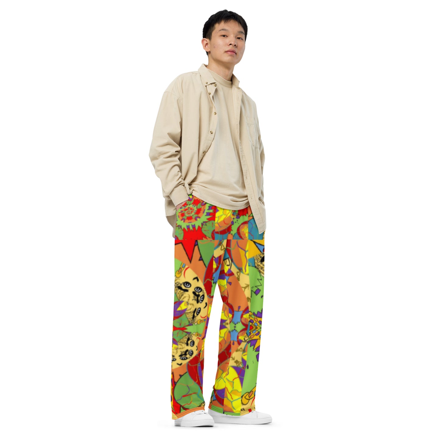 All-over print unisex wide-leg pants