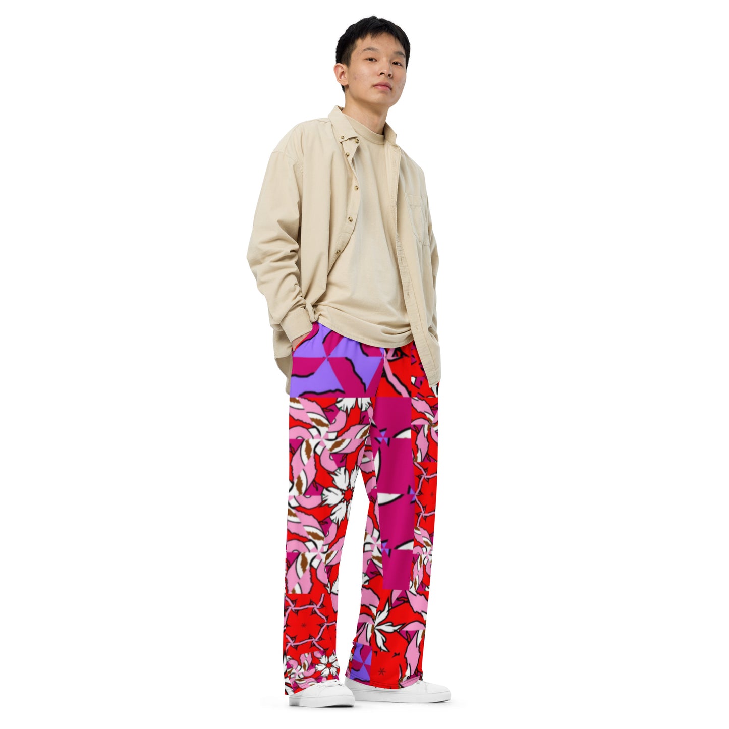 All-over print unisex wide-leg pants