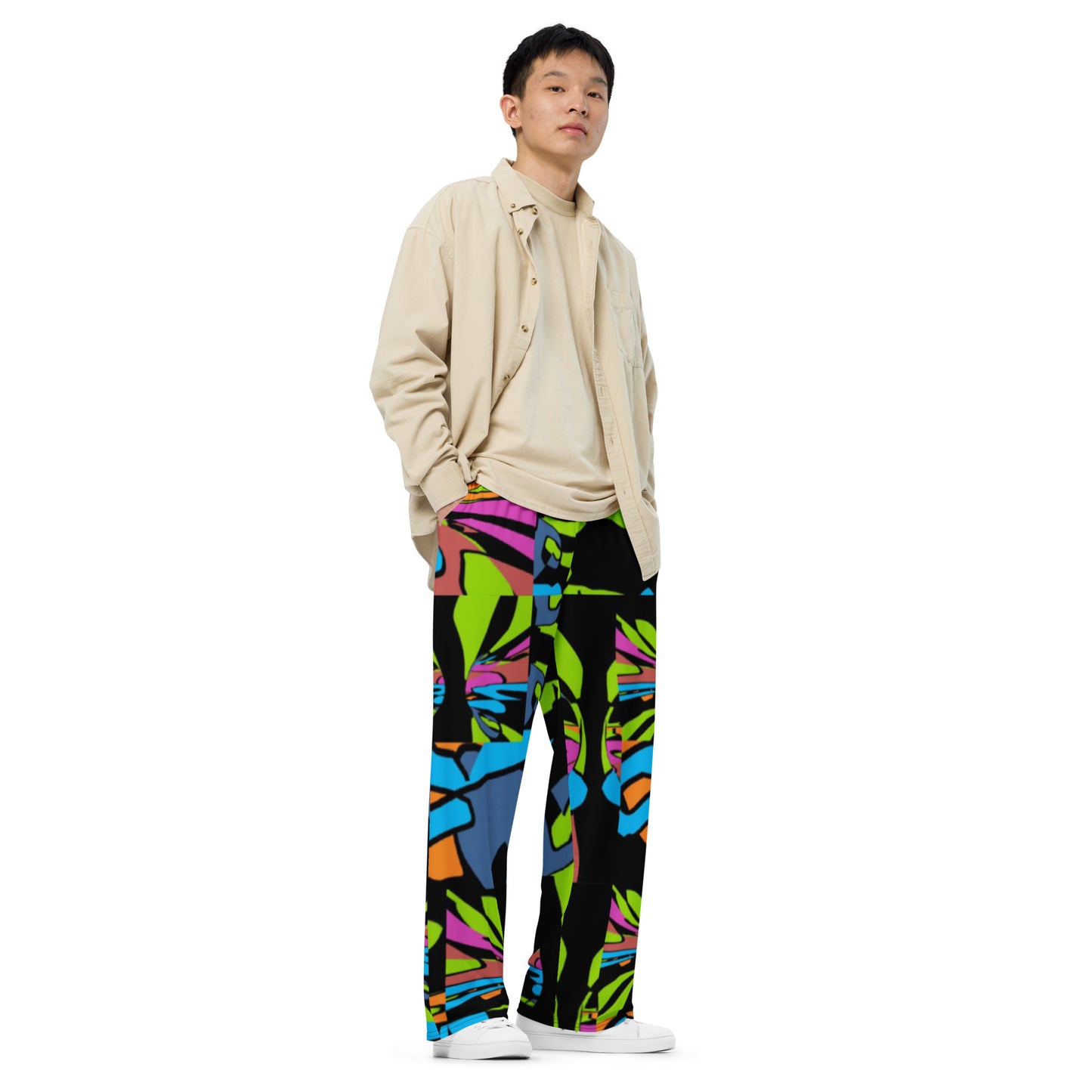 All-over print unisex wide-leg pants