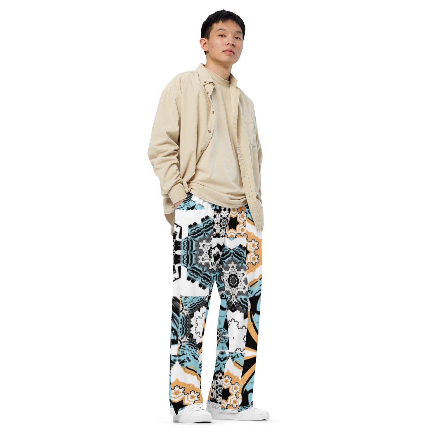 All-over print unisex wide-leg pants