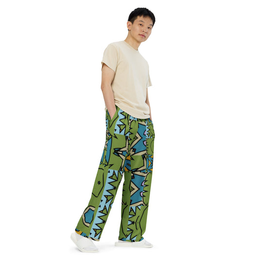 All-over print unisex wide-leg pants