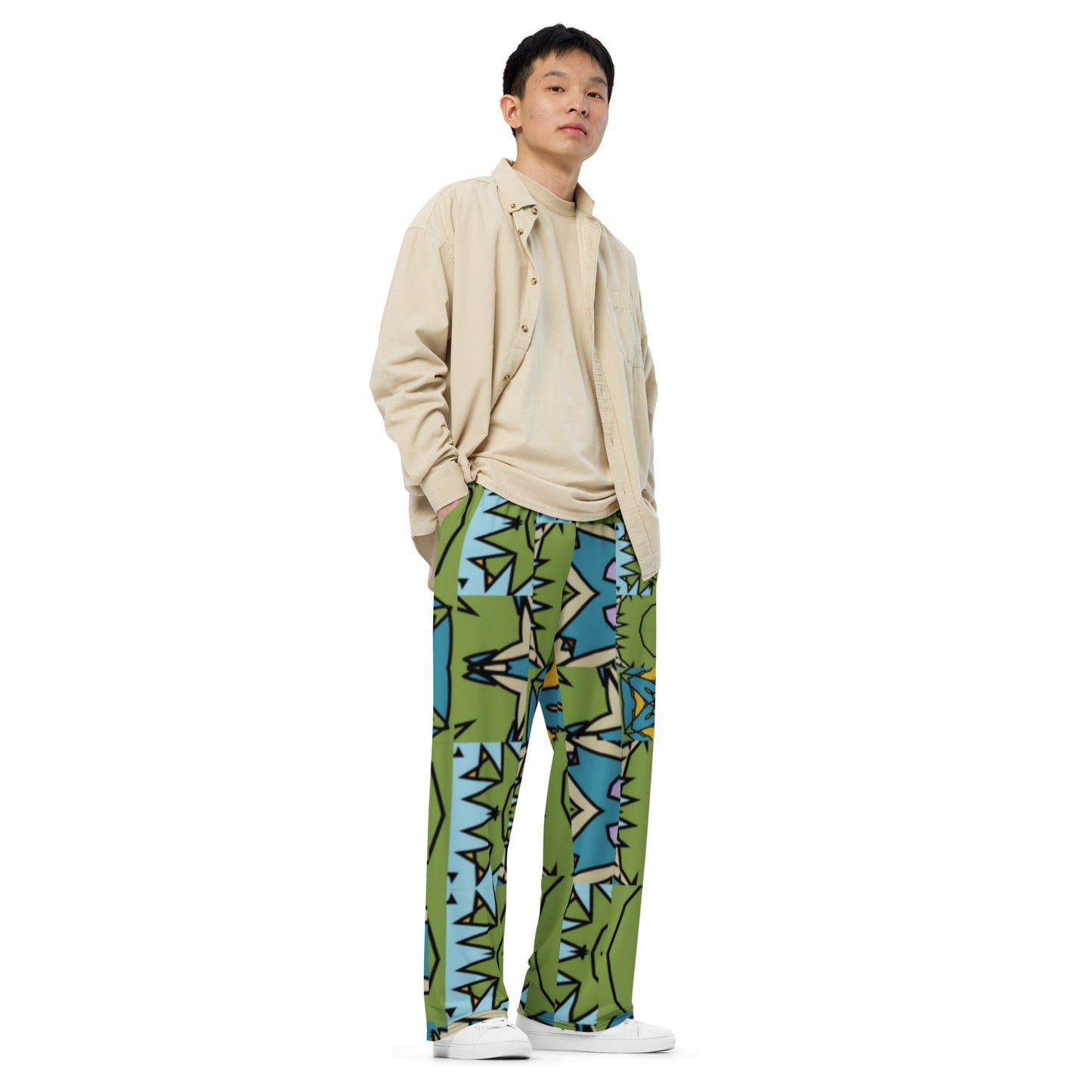 All-over print unisex wide-leg pants