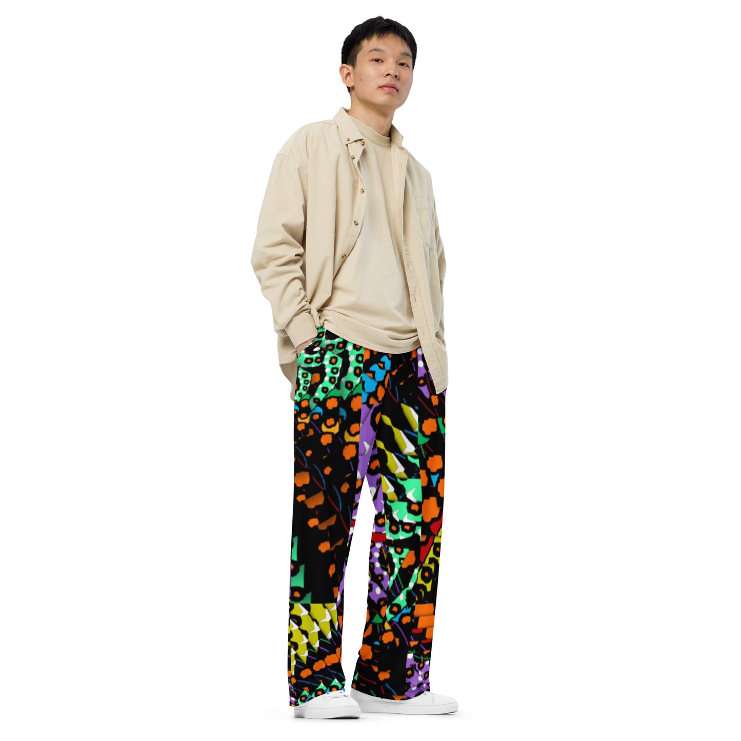 All-over print unisex wide-leg pants