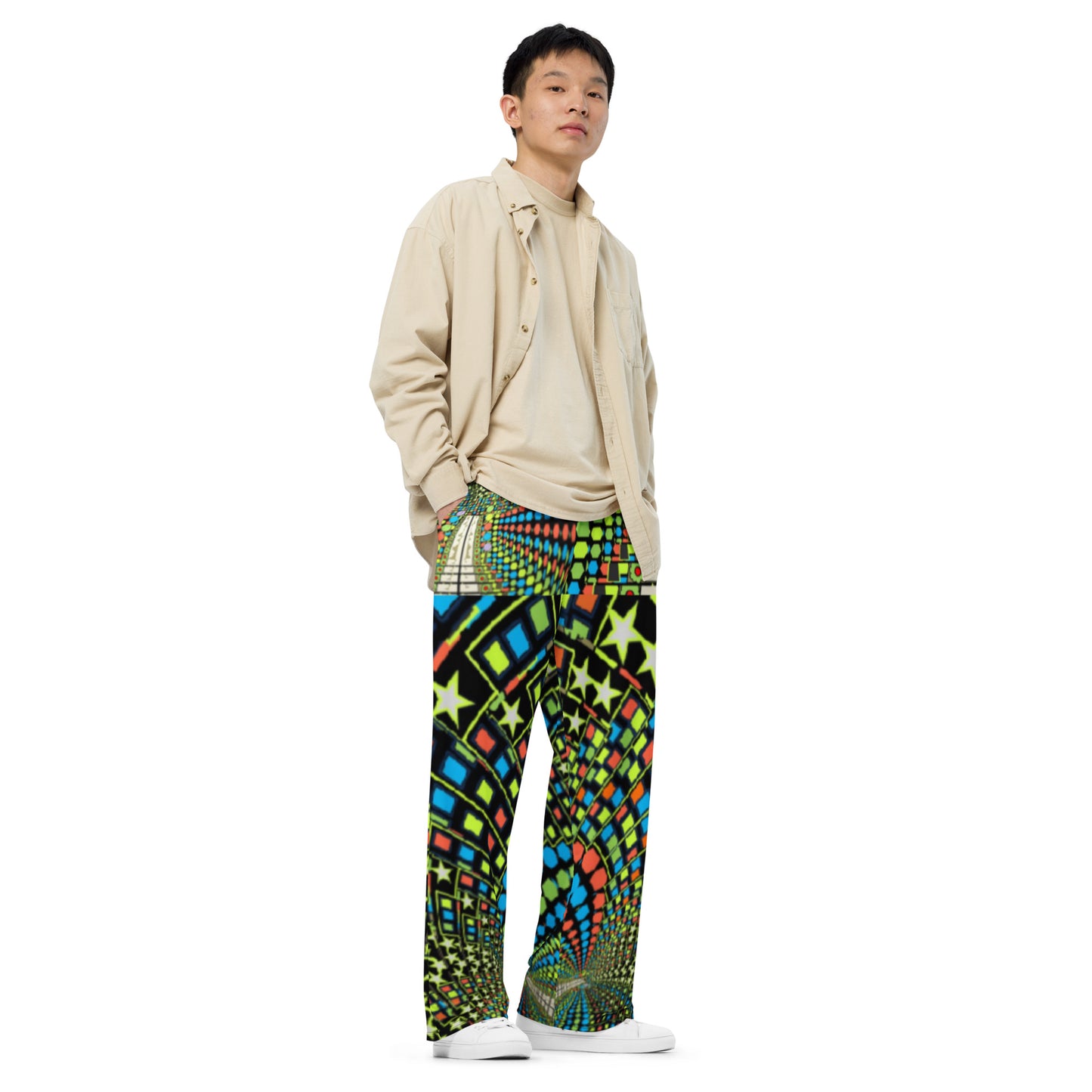 All-over print unisex wide-leg pants