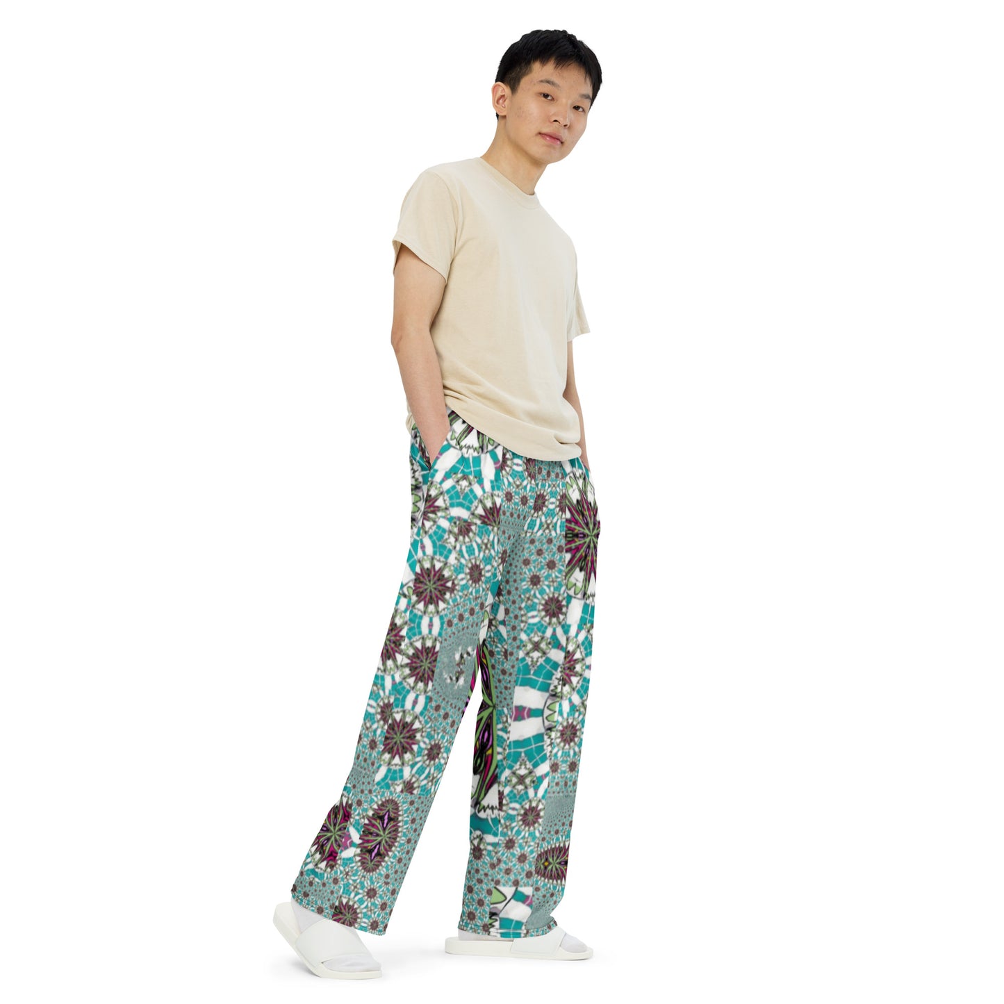 All-over print unisex wide-leg pants