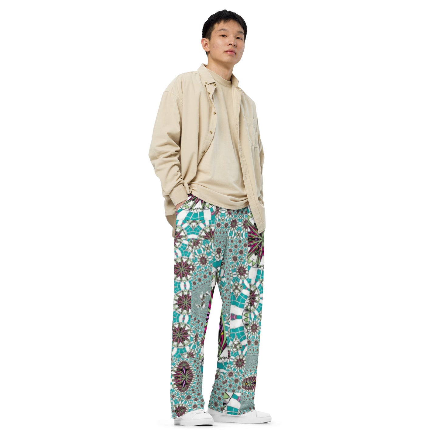 All-over print unisex wide-leg pants