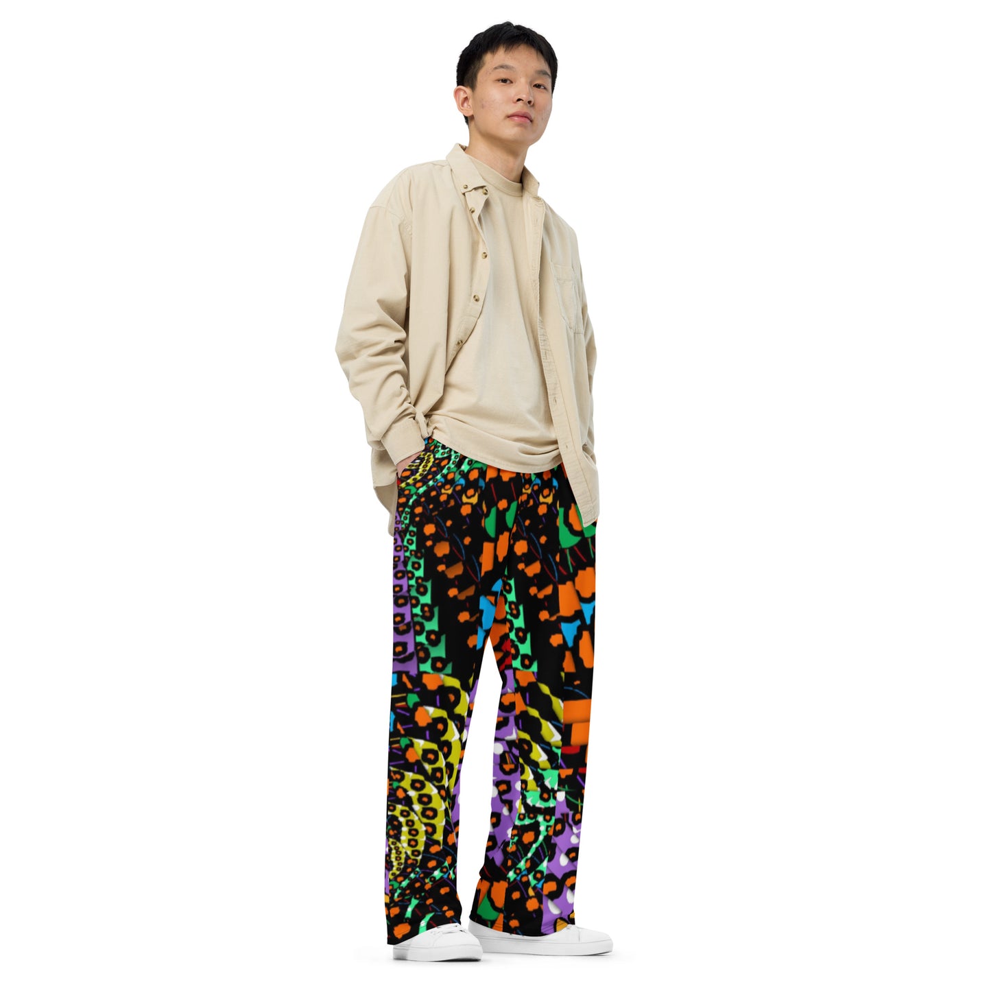 All-over print unisex wide-leg pants