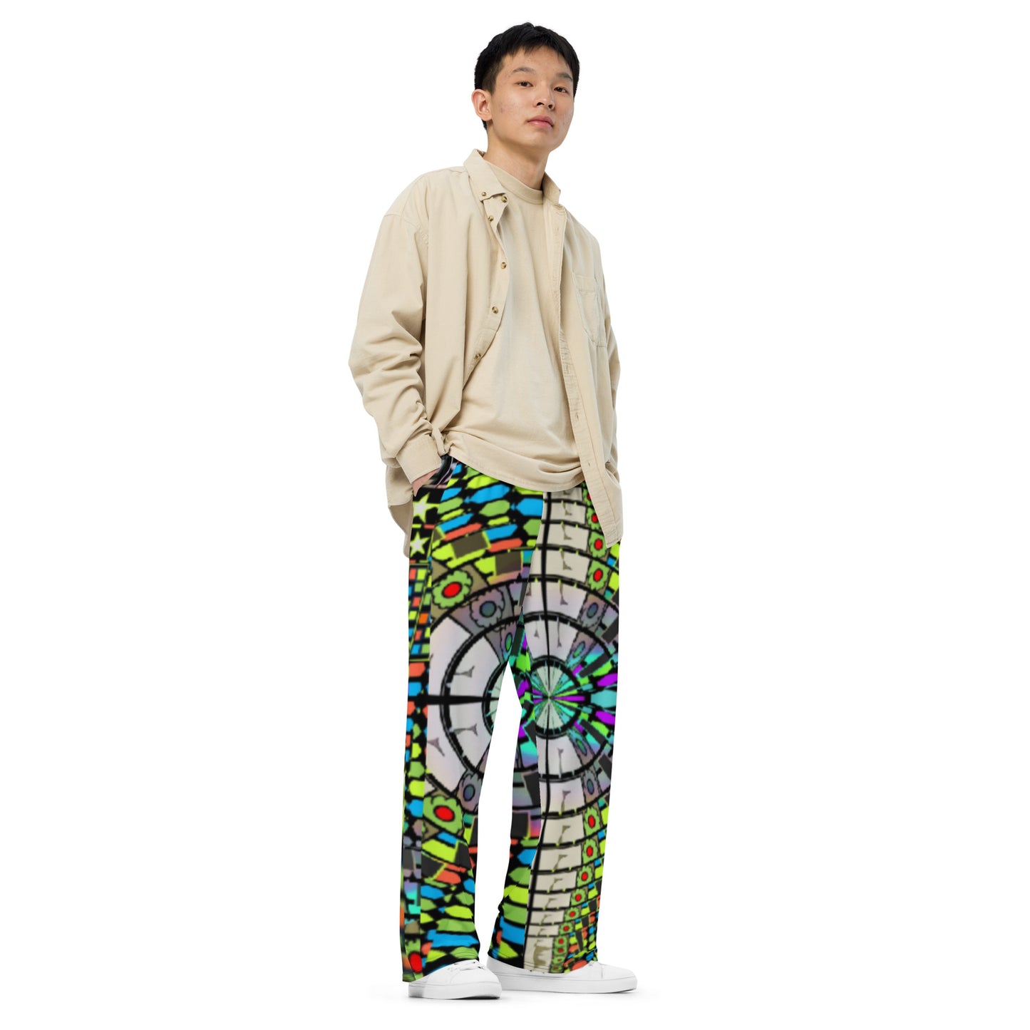 All-over print unisex wide-leg pants