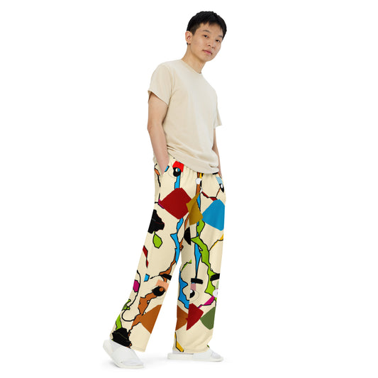 All-over print unisex wide-leg pants