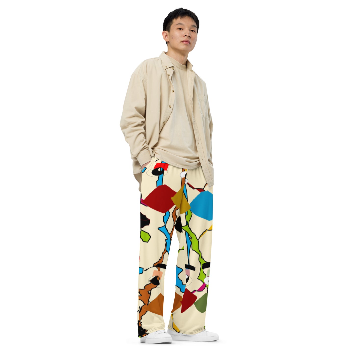 All-over print unisex wide-leg pants