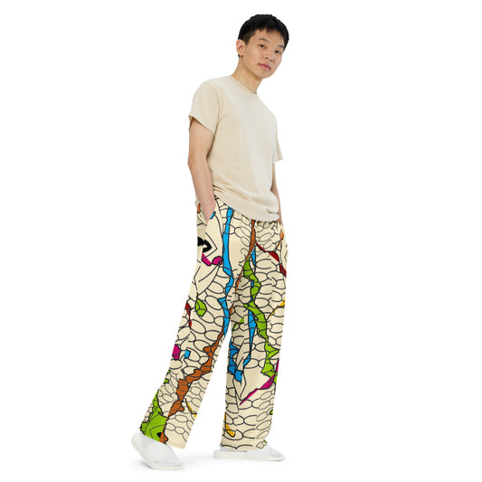 All-over print unisex wide-leg pants