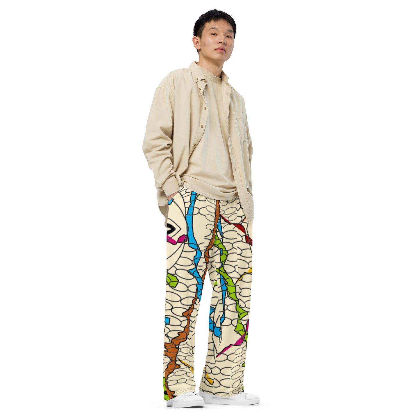 All-over print unisex wide-leg pants