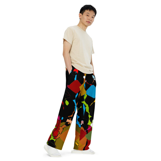 All-over print unisex wide-leg pants