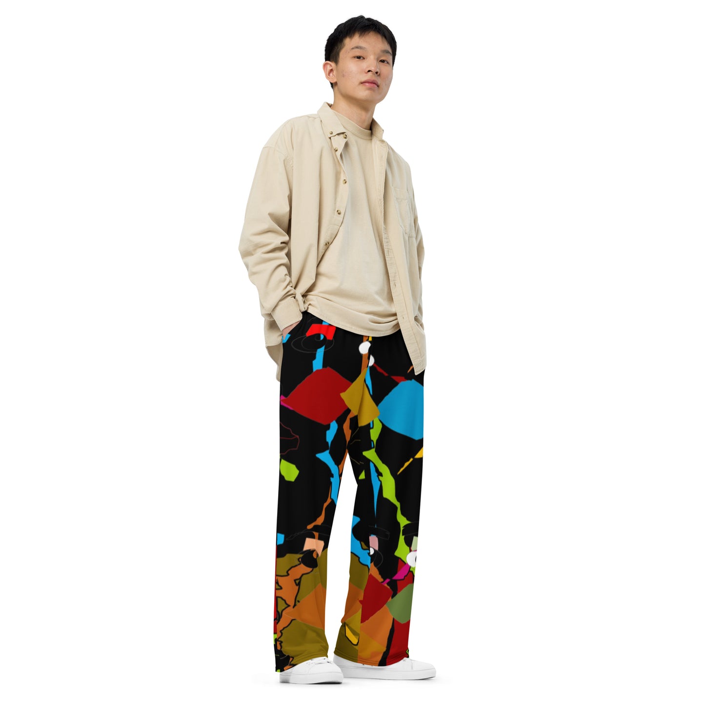 All-over print unisex wide-leg pants