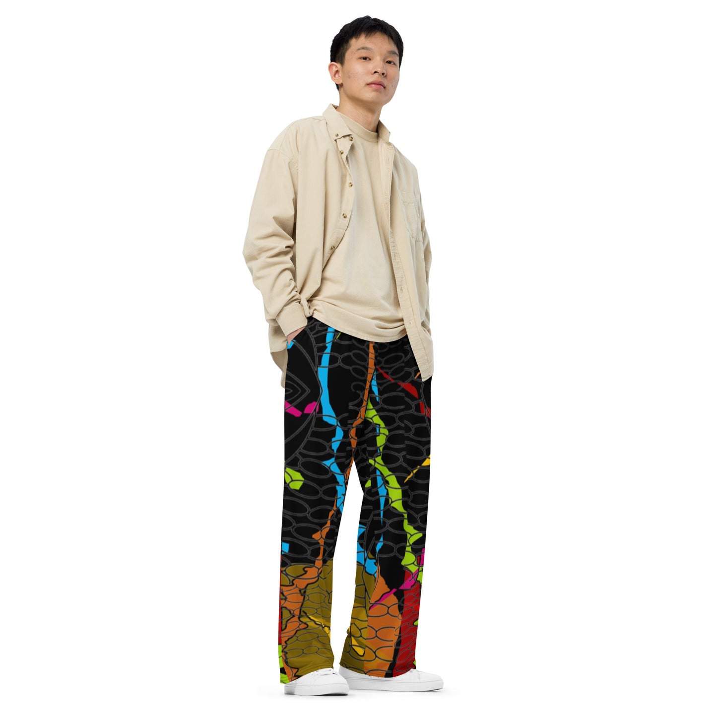 All-over print unisex wide-leg pants