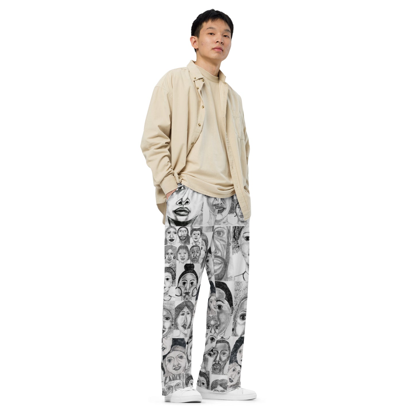 All-over print unisex wide-leg pants