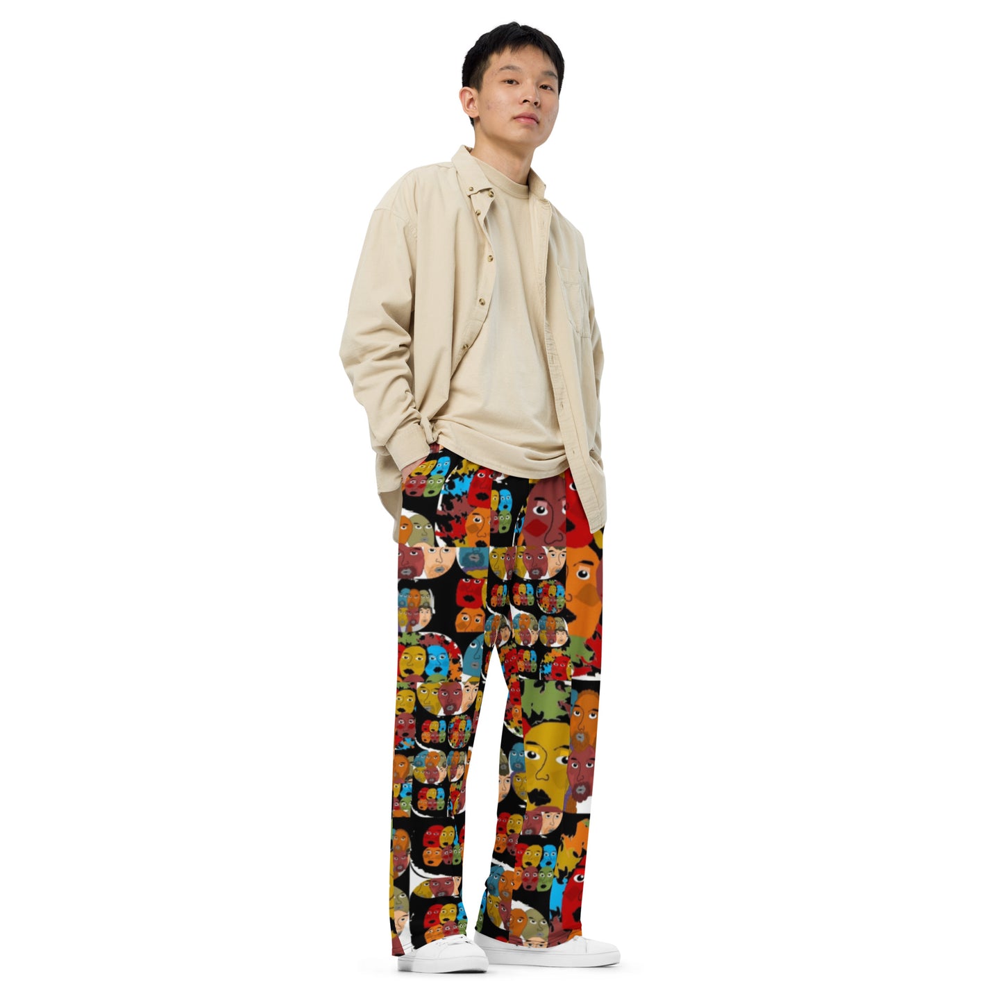 All-over print unisex wide-leg pants