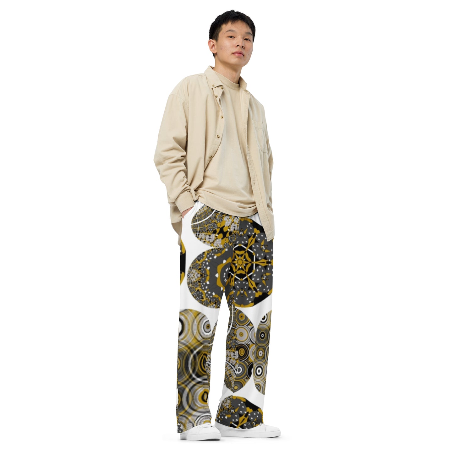 All-over print unisex wide-leg pants