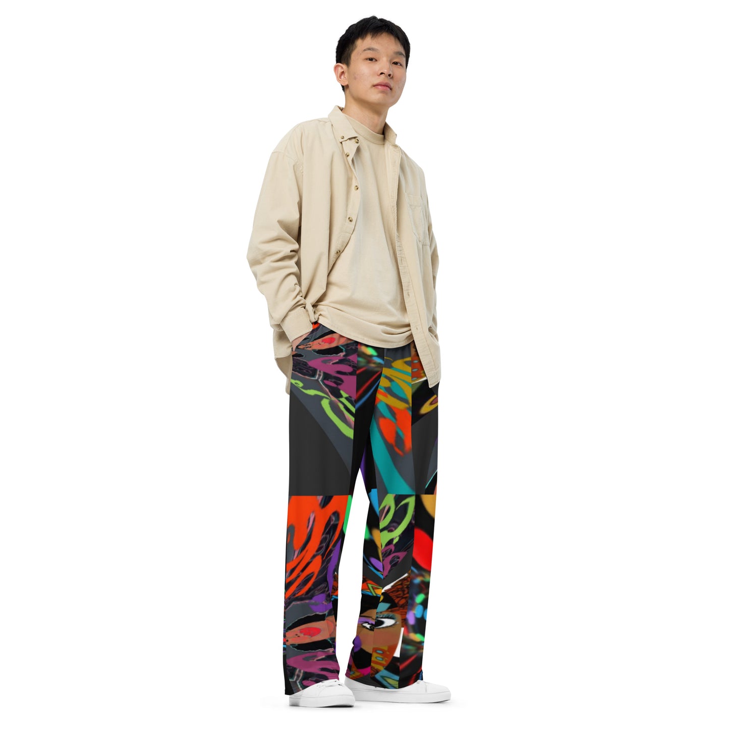 All-over print unisex wide-leg pants