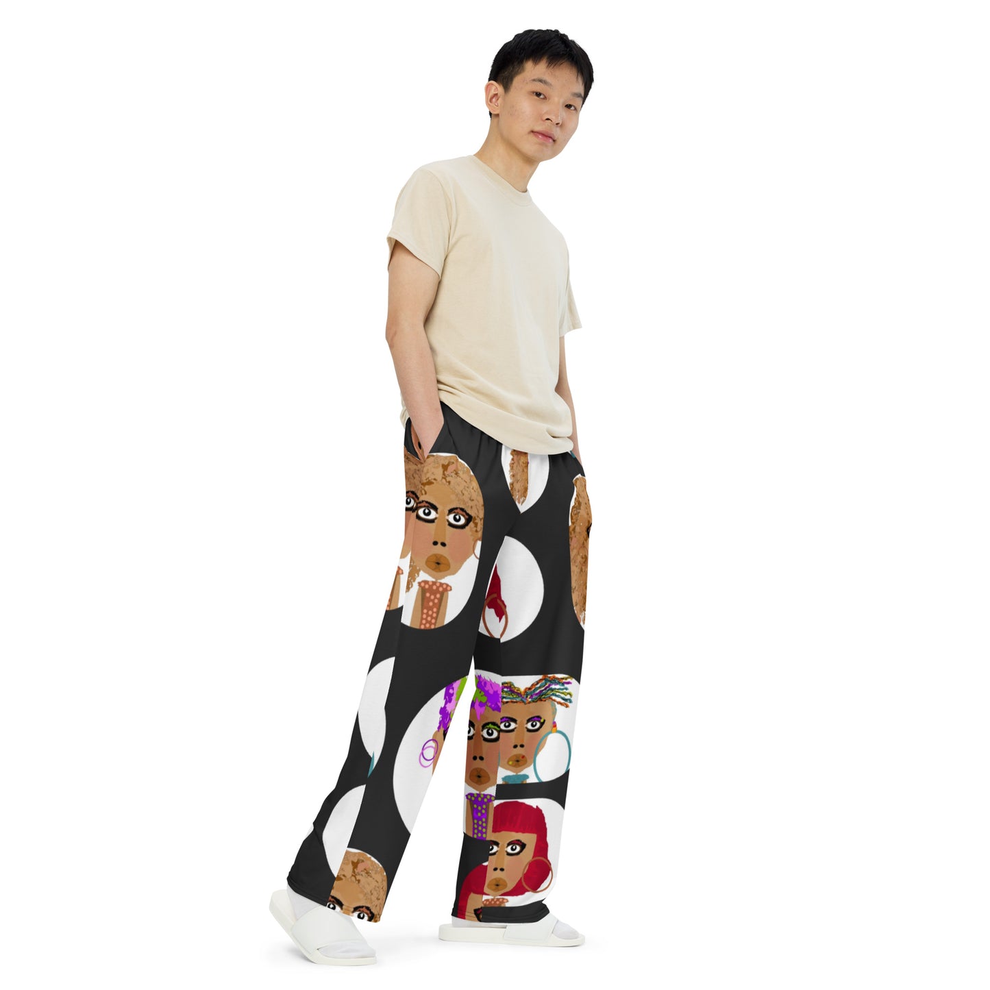 All-over print unisex wide-leg pants