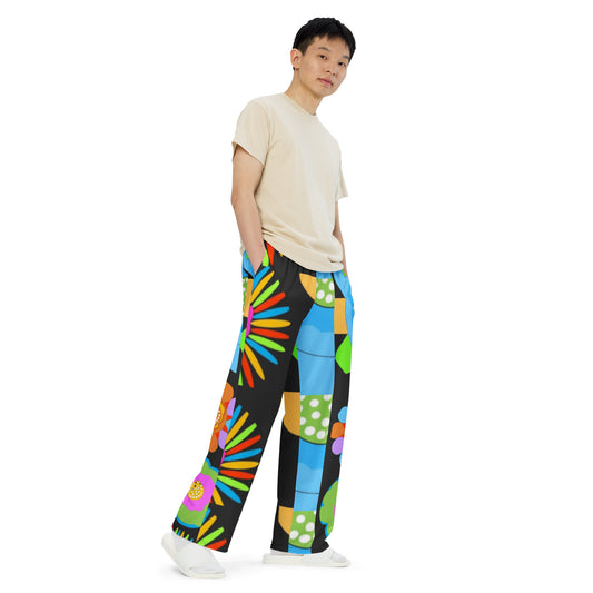 All-over print unisex wide-leg pants