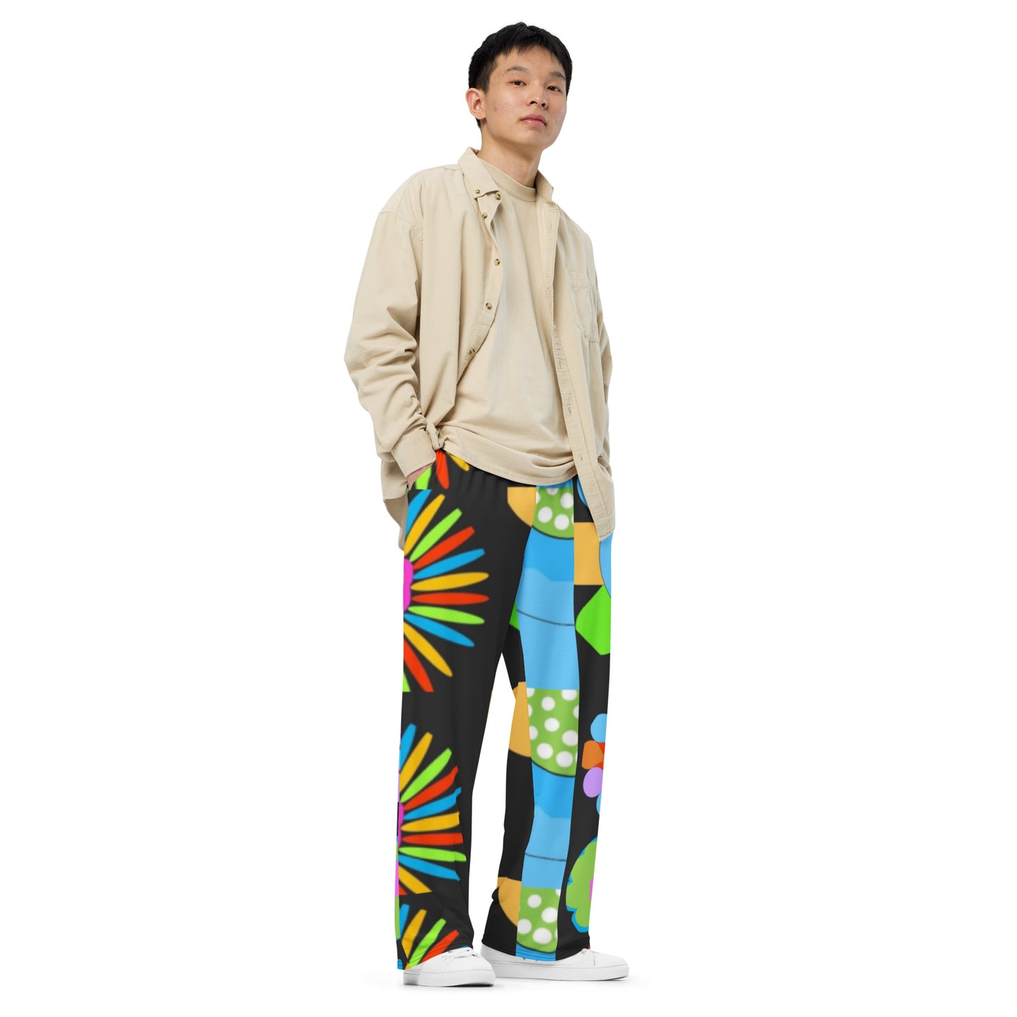 All-over print unisex wide-leg pants