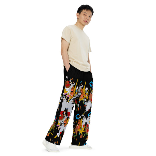 All-over print unisex wide-leg pants