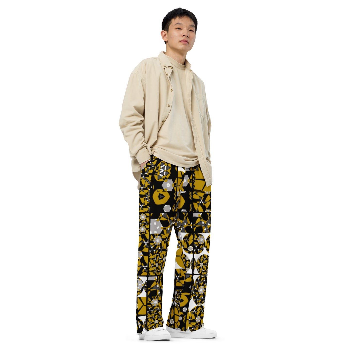 All-over print unisex wide-leg pants