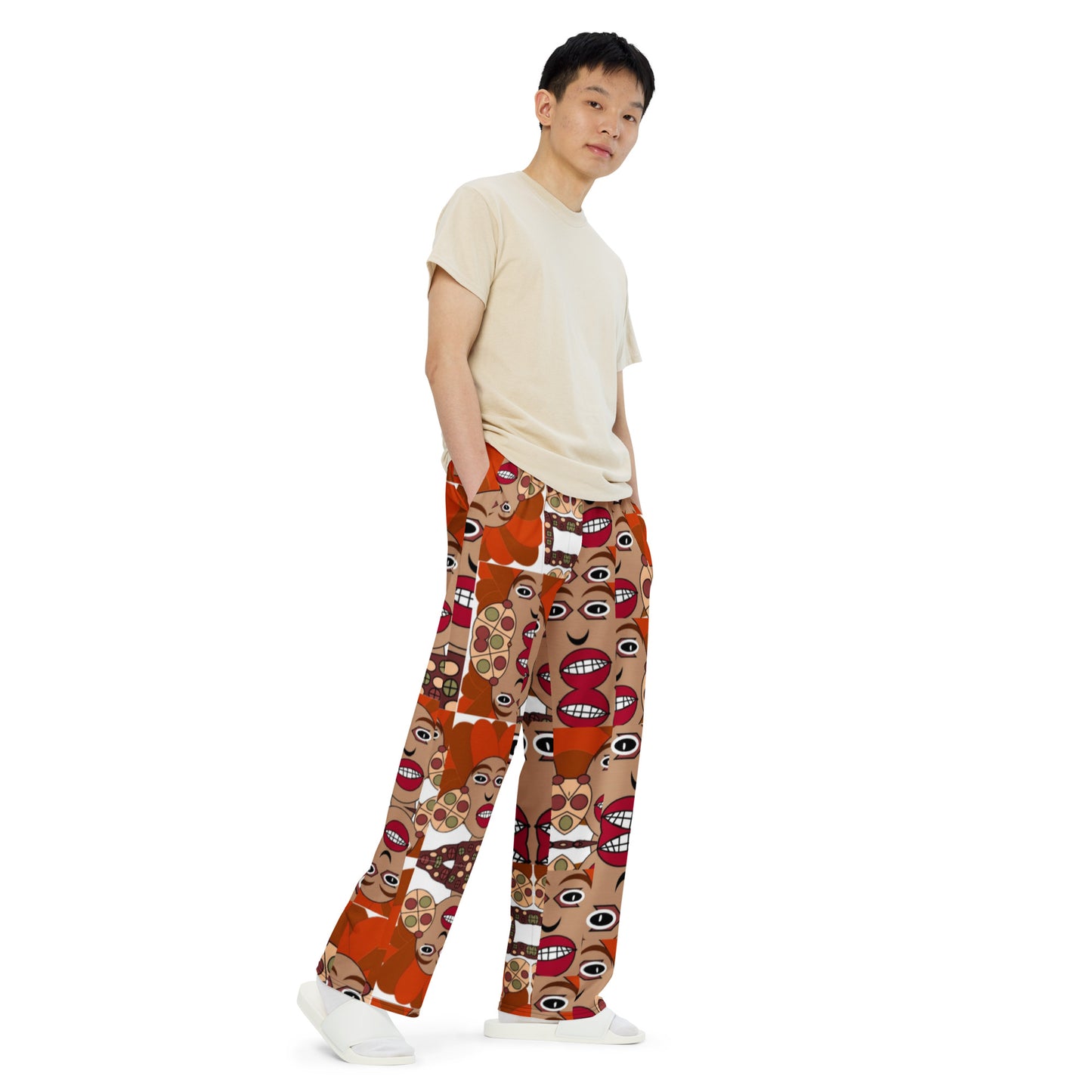 All-over print unisex wide-leg pants