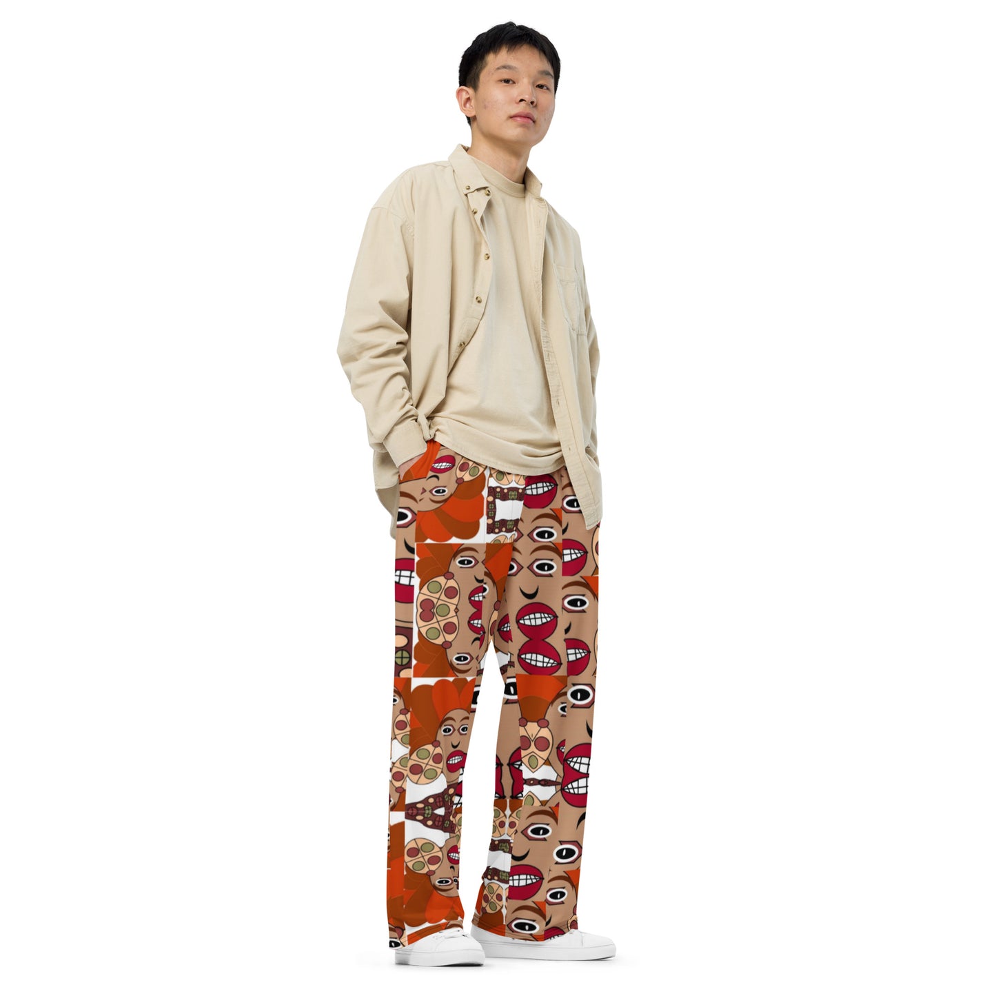 All-over print unisex wide-leg pants