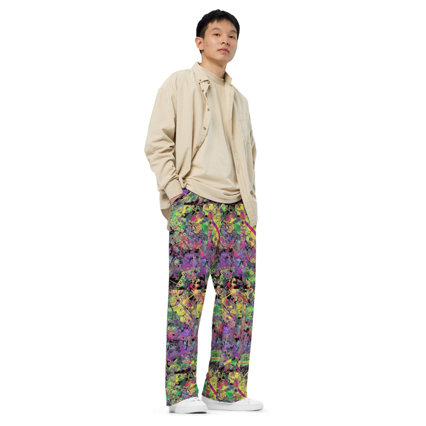 All-over print unisex wide-leg pants