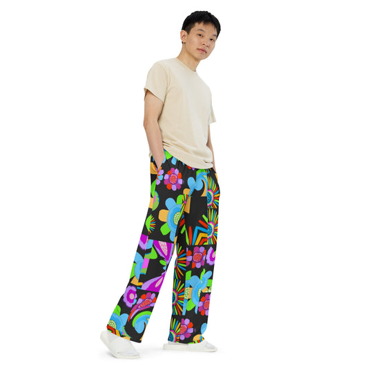 All-over print unisex wide-leg pants