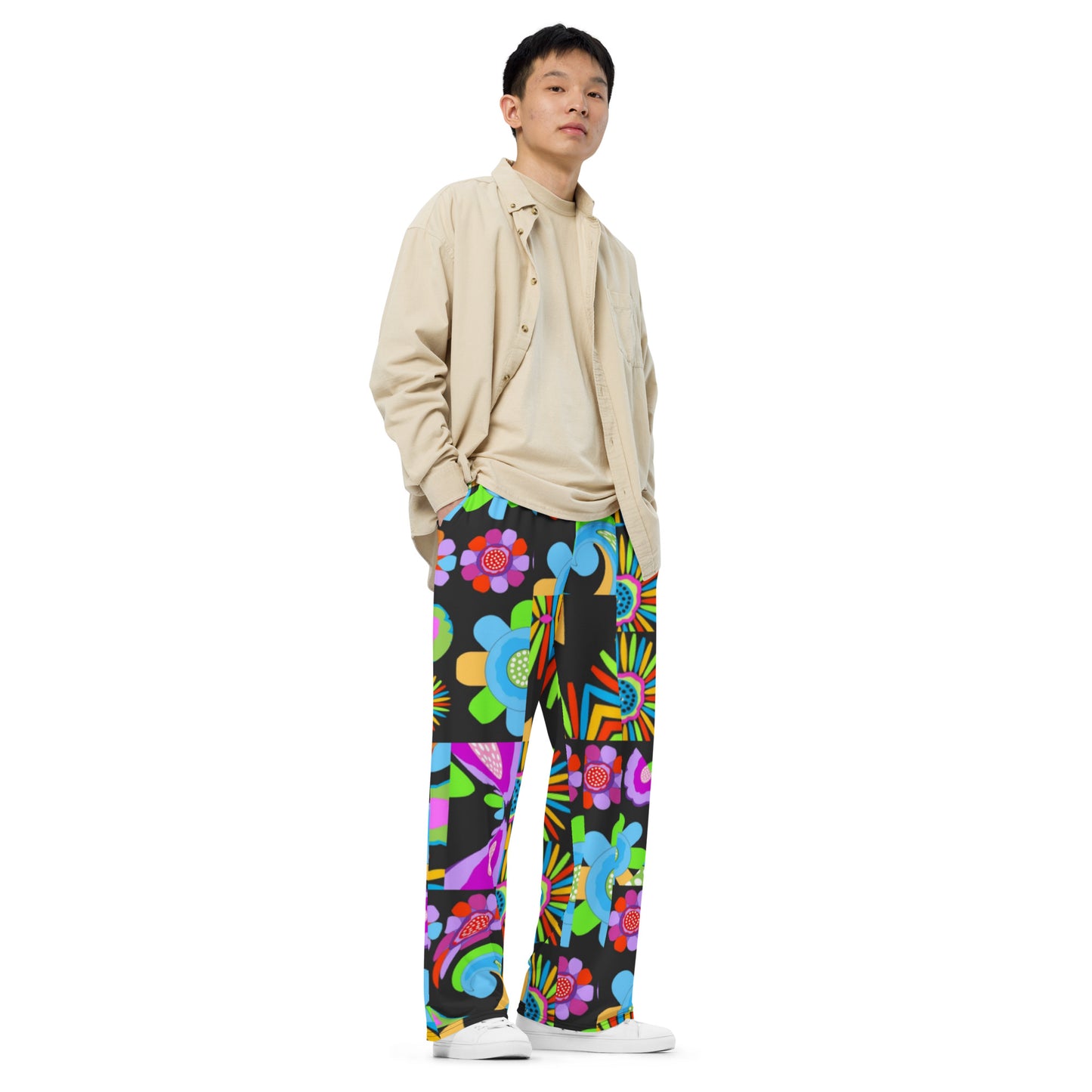 All-over print unisex wide-leg pants