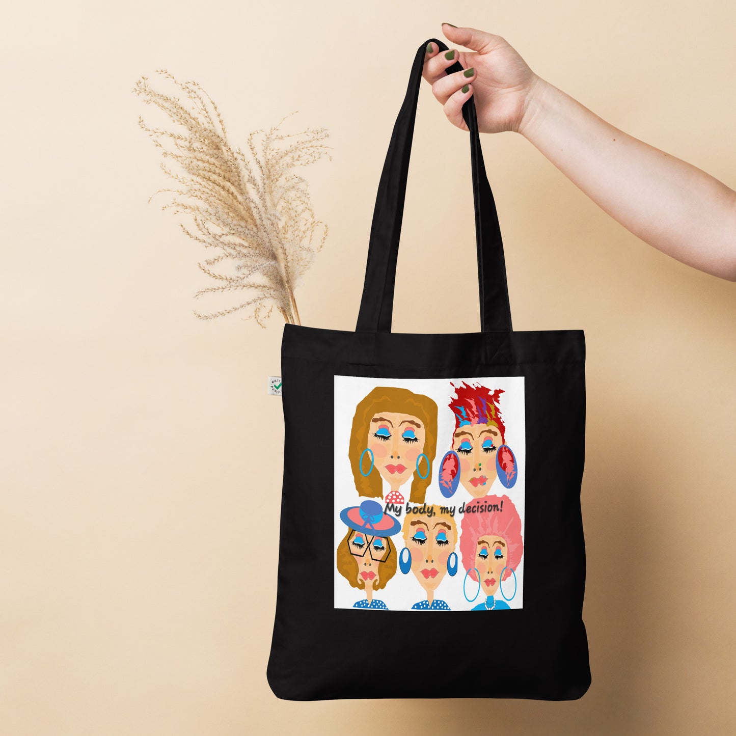 Organic fashion tote bag