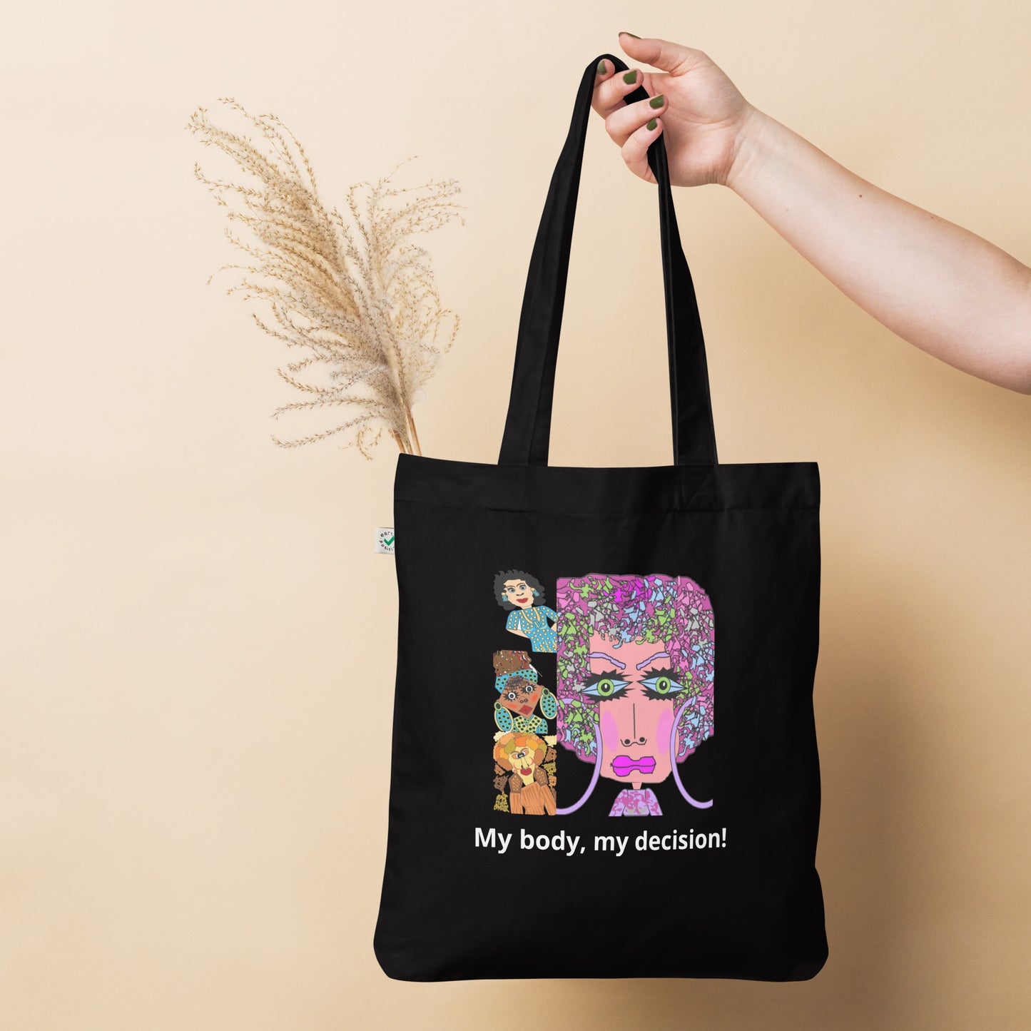 Organic fashion tote bag