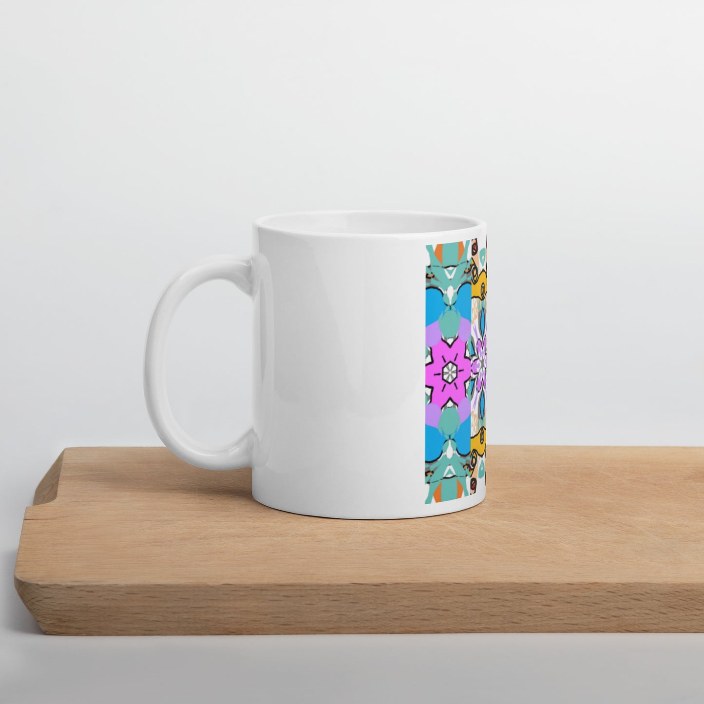 White glossy mug