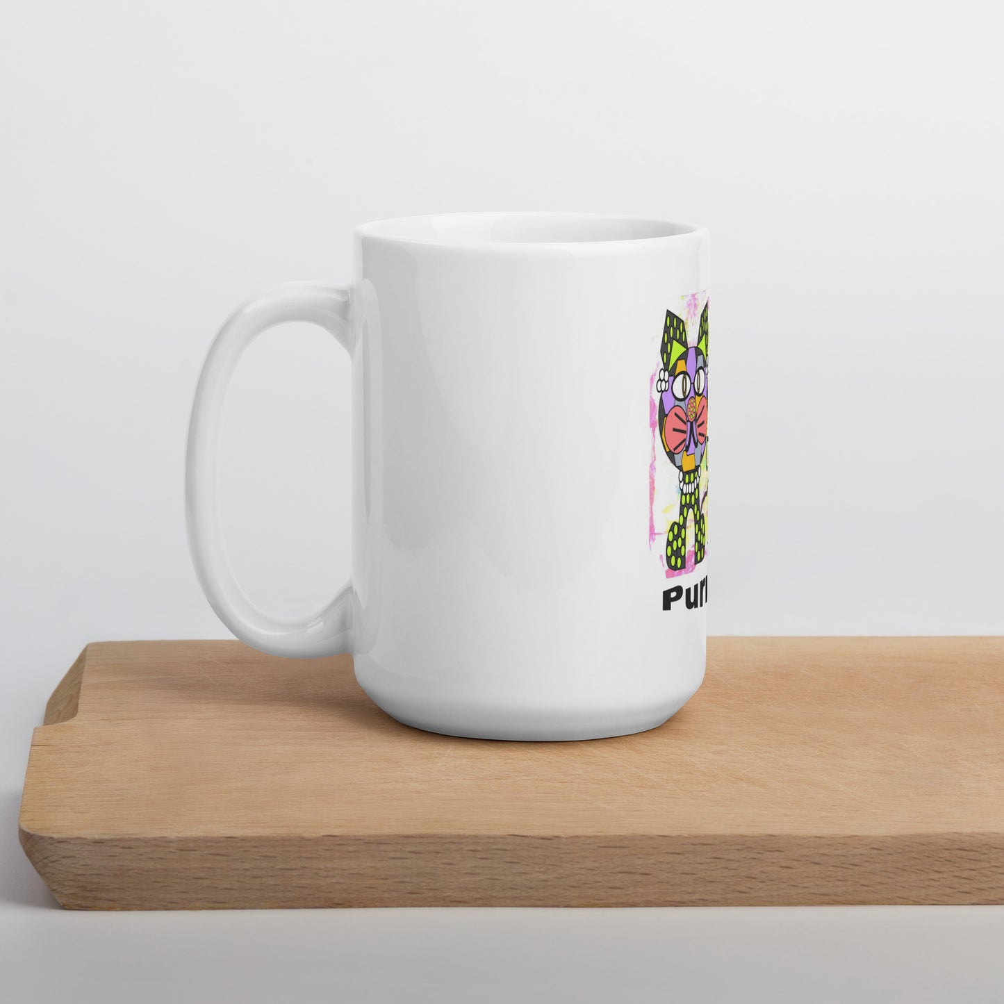 White glossy mug