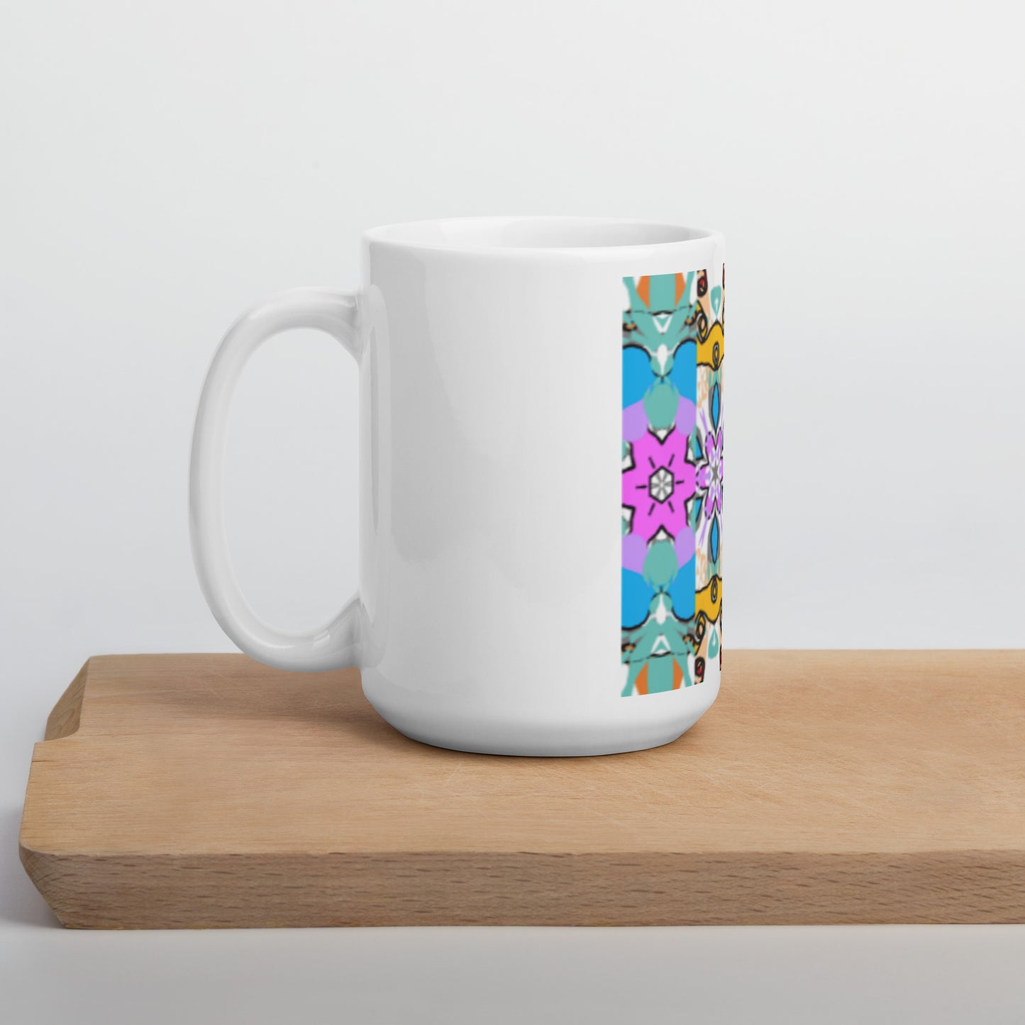 White glossy mug