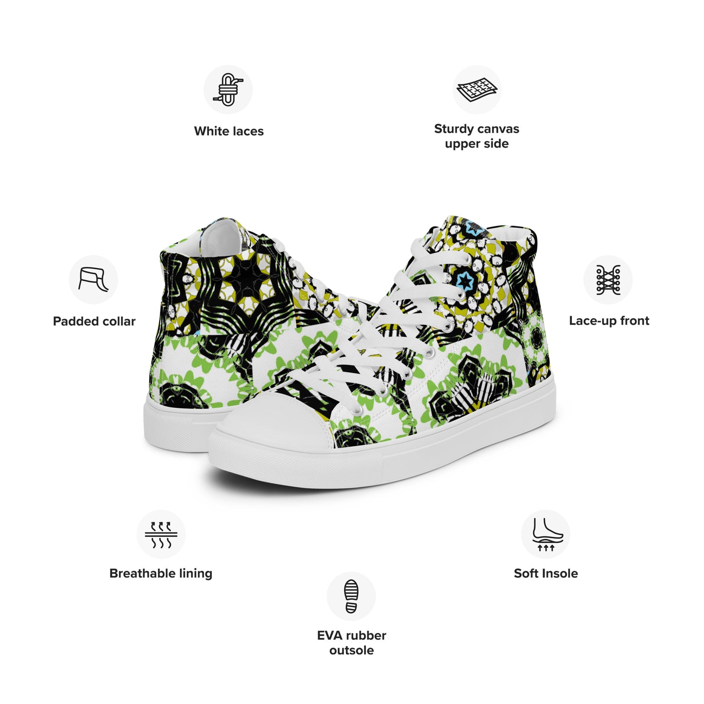 Women’s high top canvas shoes